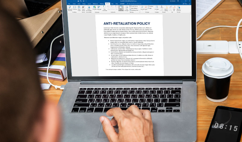 HR anti-retaliation policy document